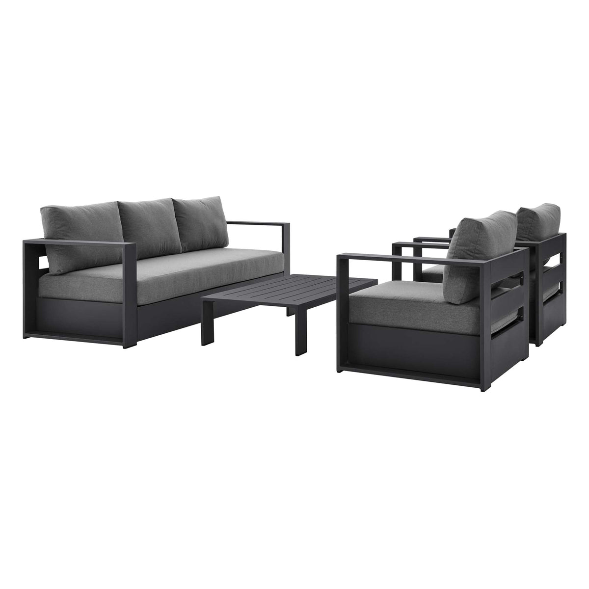 4-Piece Aluminum Patio Conversation Set – Modway Tahoe