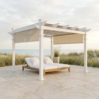 120"L X 120"W X 108"H Vinyl Malibu Canopy Pergola, White, VA42057 — Studio Shot