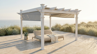 120"L X 120"W X 108"H Vinyl Malibu Canopy Pergola, White, VA42057 — Lifestyle