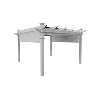 Vinyl Canopy Pergola Built for All-Weather Use, Adjustable Canvas Shade, 10x10 Coverage, White Finish