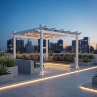 Vinyl Canopy Pergola Built for All-Weather Use, Adjustable Canvas Shade, 10x10 Coverage, White Finish
