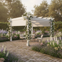 Vinyl Canopy Pergola Built for All-Weather Use, Adjustable Canvas Shade, 10x10 Coverage, White Finish
