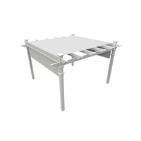 Vinyl Canopy Pergola Built for All-Weather Use, Adjustable Canvas Shade, 10x10 Coverage, White Finish
