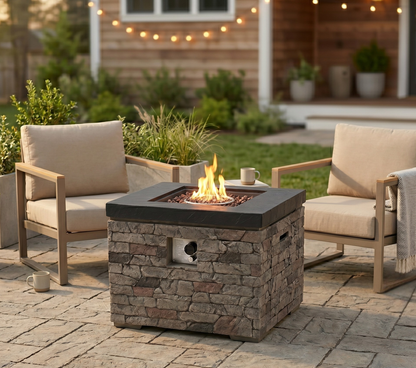 32-Inch Propane Fire Pit Table with Hidden Tank Storage