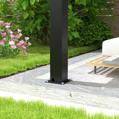 Louvered Pergola with Aluminum Frame & Steel Roof – Black