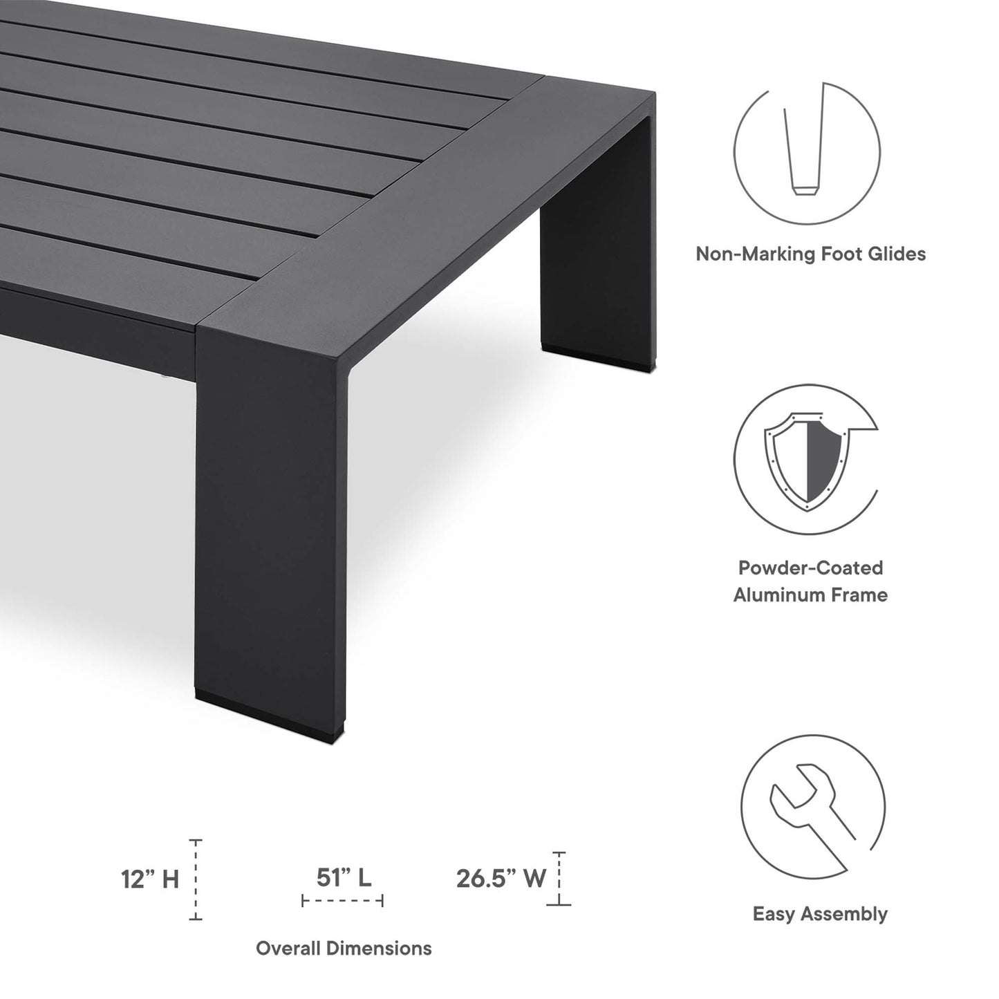 4-Piece Aluminum Patio Conversation Set – Modway Tahoe