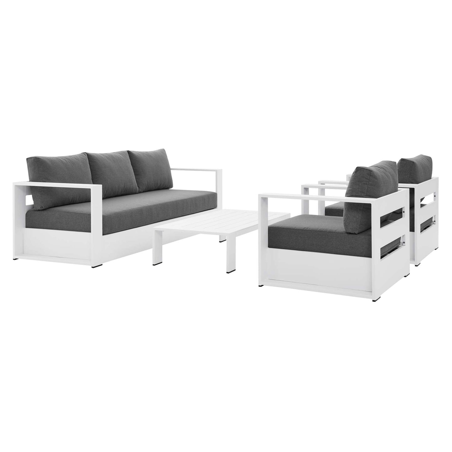 4-Piece Aluminum Patio Conversation Set – Modway Tahoe