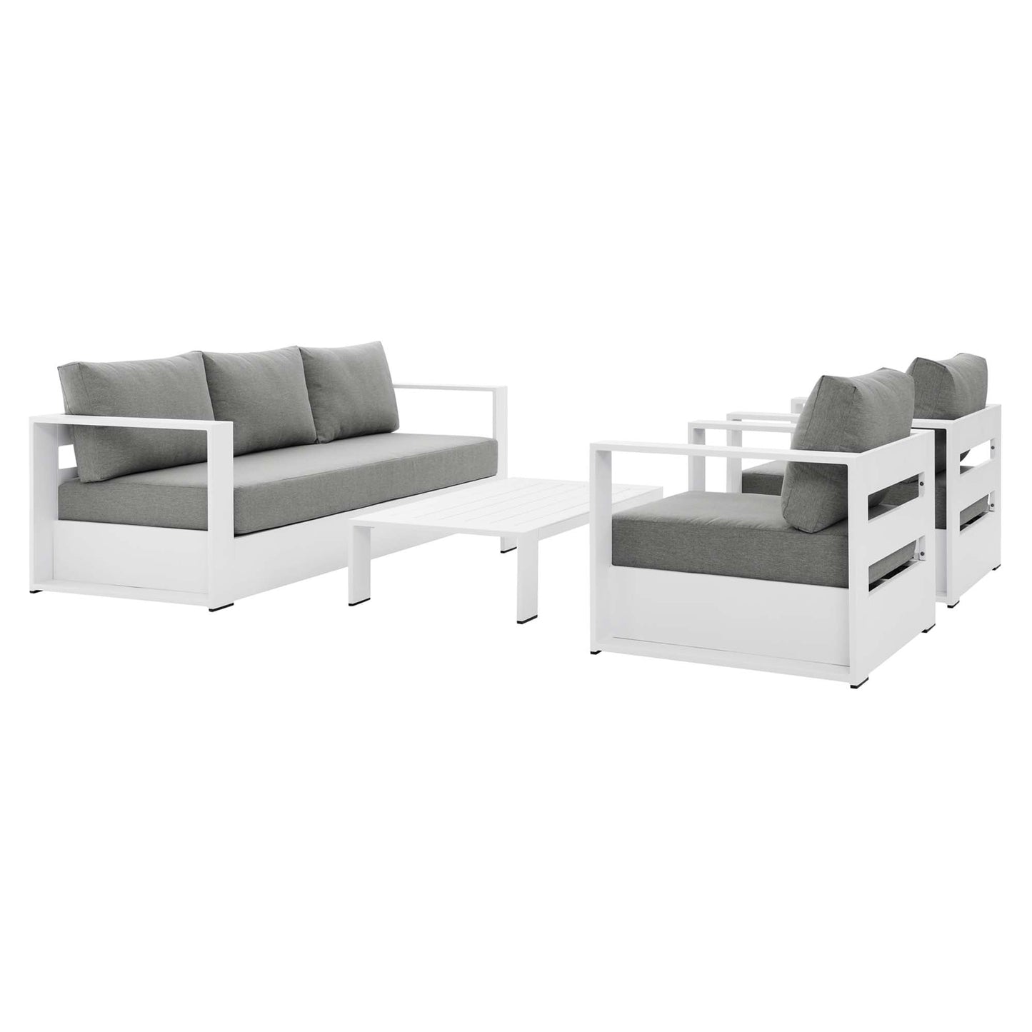 4-Piece Aluminum Patio Conversation Set – Modway Tahoe