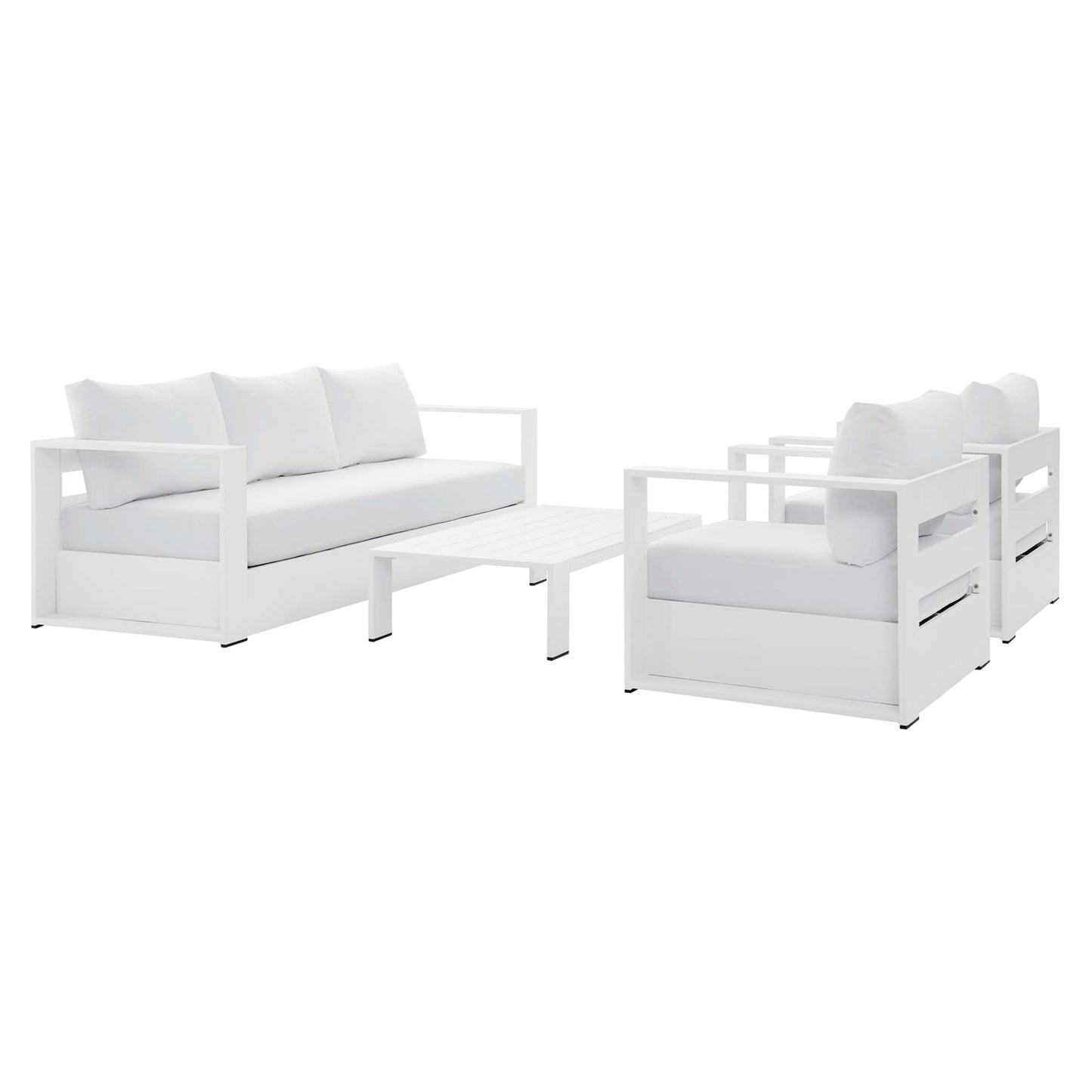 4-Piece Aluminum Patio Conversation Set – Modway Tahoe