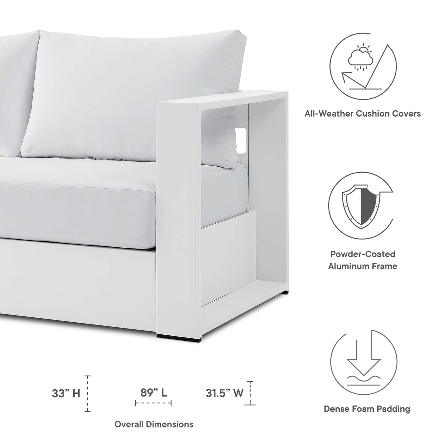 4-Piece Aluminum Patio Conversation Set – Modway Tahoe