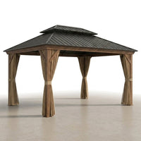 Outdoor Hardtop Gazebo Built to Create Year-Round Entertainment Space, 14x22 Ft, Galvanized Steel Roof, Aluminum Frame — Studio Shot