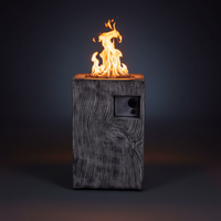 Propane Fire Pit Designed for Outdoor Entertaining, 30000 BTU Heat Output, Wood-Look Finish, Electronic Ignition