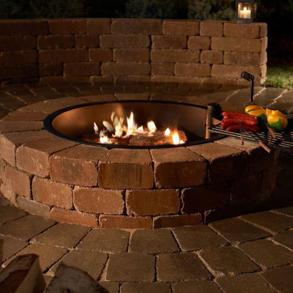 48-Inch Round Concrete Fire Pit Kit with Cooking Grate