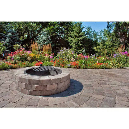 48-Inch Round Concrete Fire Pit Kit with Cooking Grate
