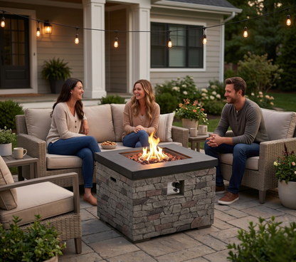 32-Inch Propane Fire Pit Table with Hidden Tank Storage