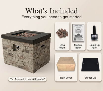 32-Inch Propane Fire Pit Table with Hidden Tank Storage